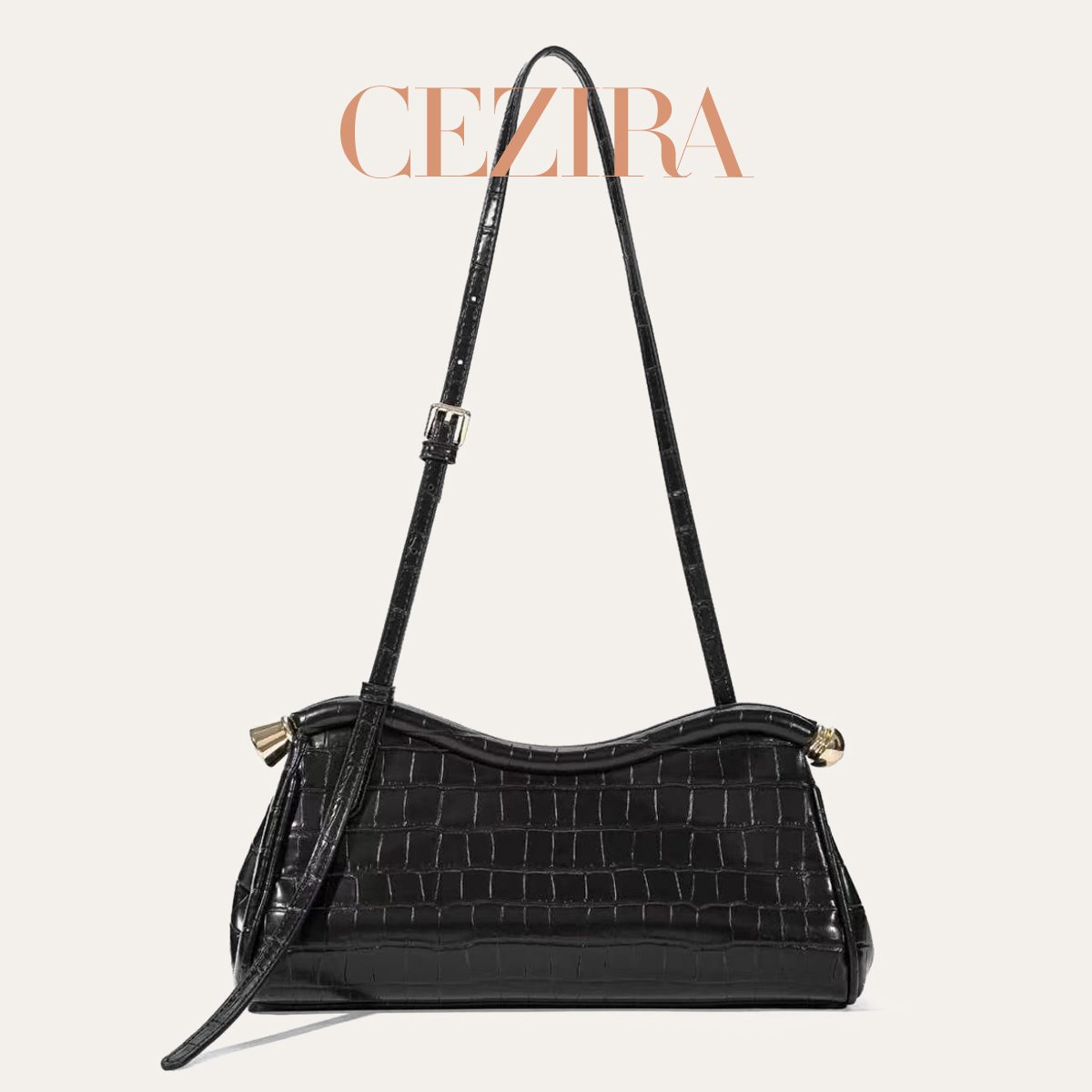 Luxury Bags That Are Vegan - CR Luxury Crocodile Texture Shoulder Bag