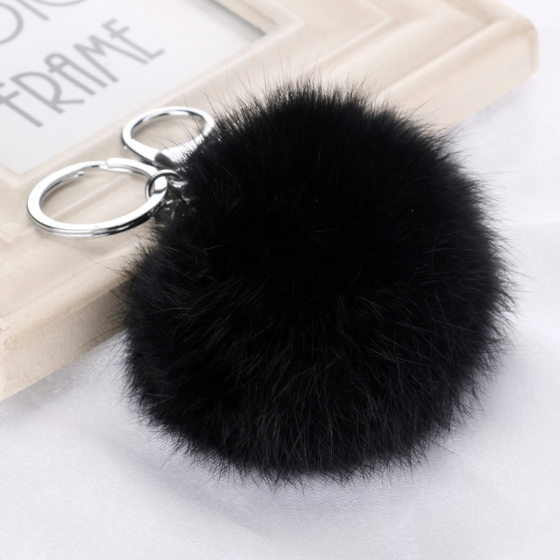 Luxury Bags White - Cute Fluffy Real Rabbit Fur Ball