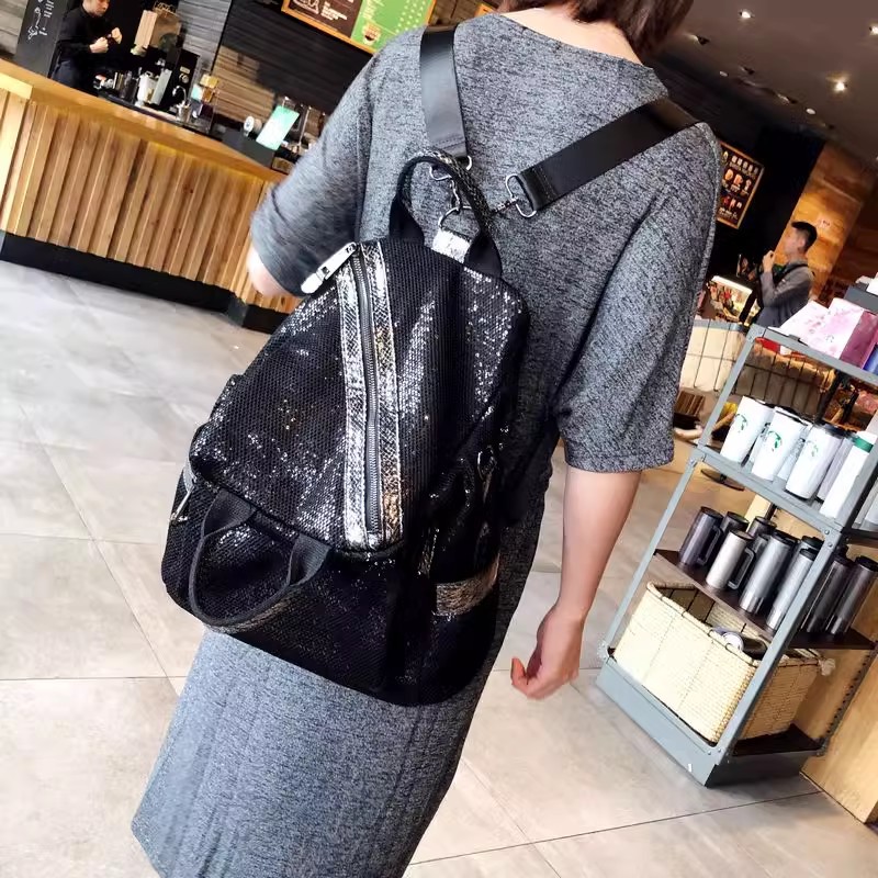 New Women Nylon Sequins Backpa - Luxury Bags Girls review and price