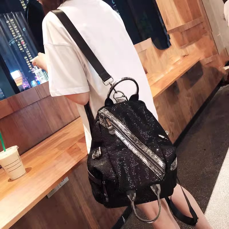 New Women Nylon Sequins Backpa - Luxury Bags Girls review and price