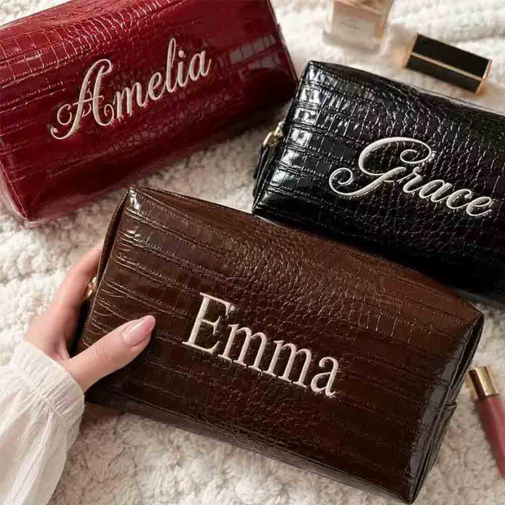 Embroidered Croc Makeup Bag Pe - Luxury Bags That Are Vegan review and price