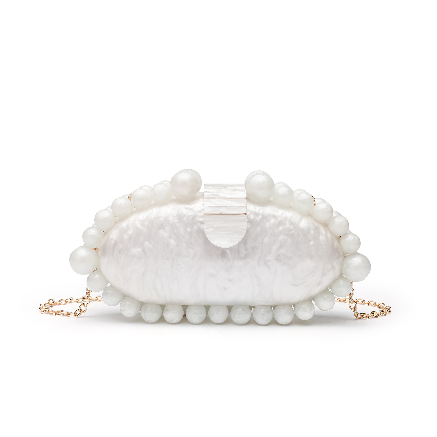Elegant Marble Acrylic Clutch  - Luxury Bags White review and price