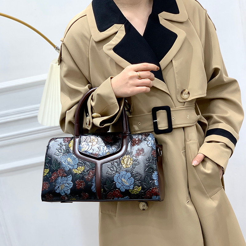 Vintage Floral Embossed Boston - Luxury Bags That Are Vegan review and price