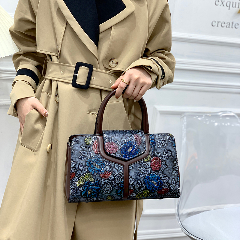 Vintage Floral Embossed Boston - Luxury Bags That Are Vegan review and price