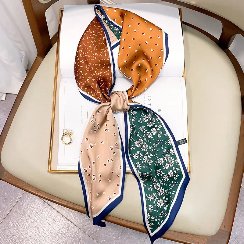 Design Print Skinny Scarf Plai - Luxury Bags Online review and price