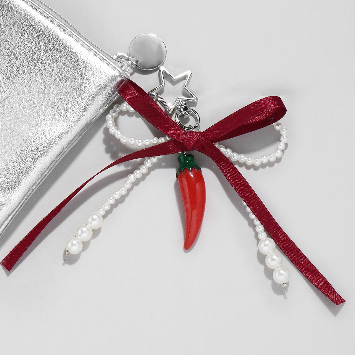 Wine Red Ribbon Cherry Pendant - Luxury Bags White review and price