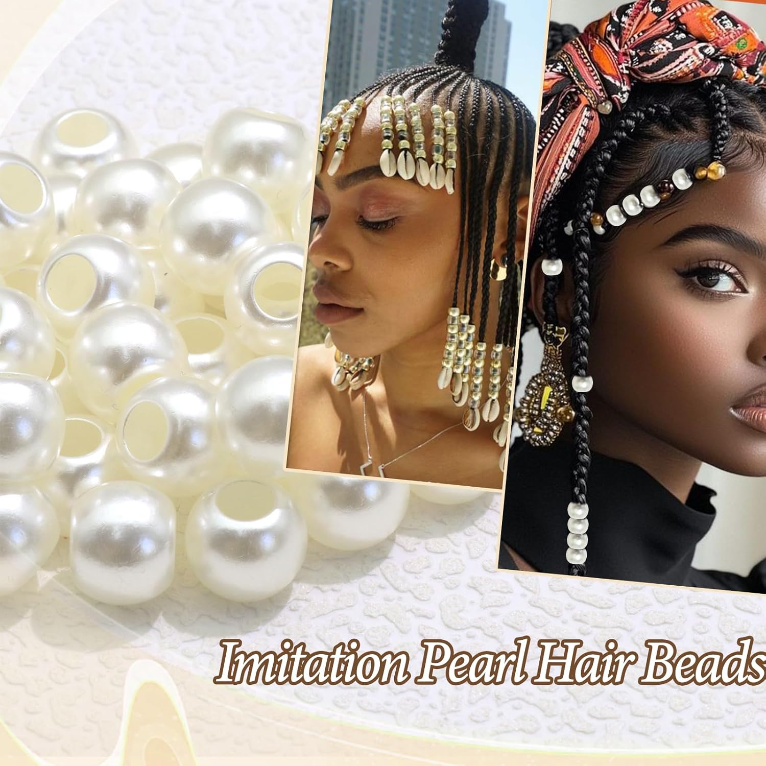 50PCS Hair Beads for Braids Pe - Luxury Bags White review and price