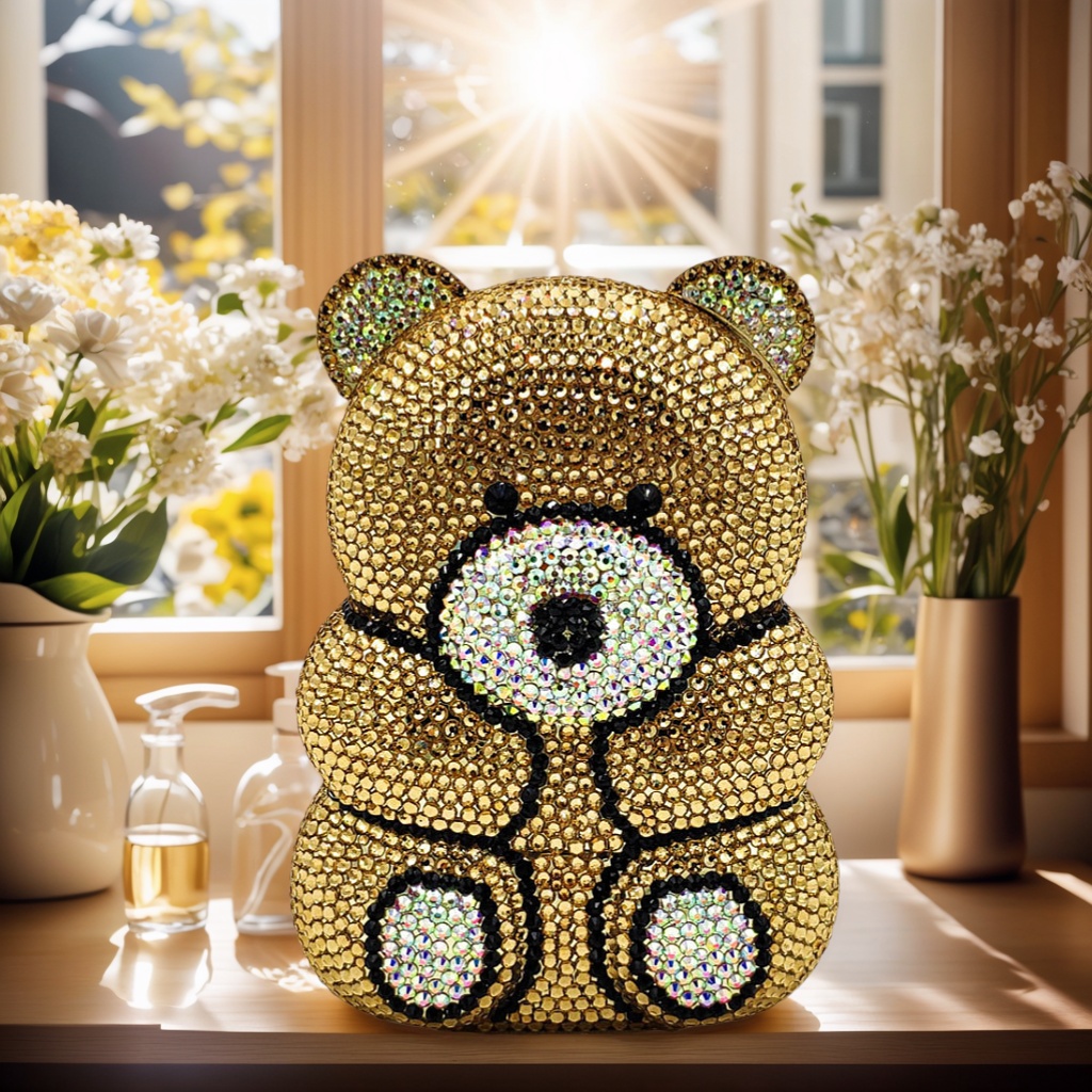 Cute Bear Rhinestone Evening B - Luxury Bags Girls review and price
