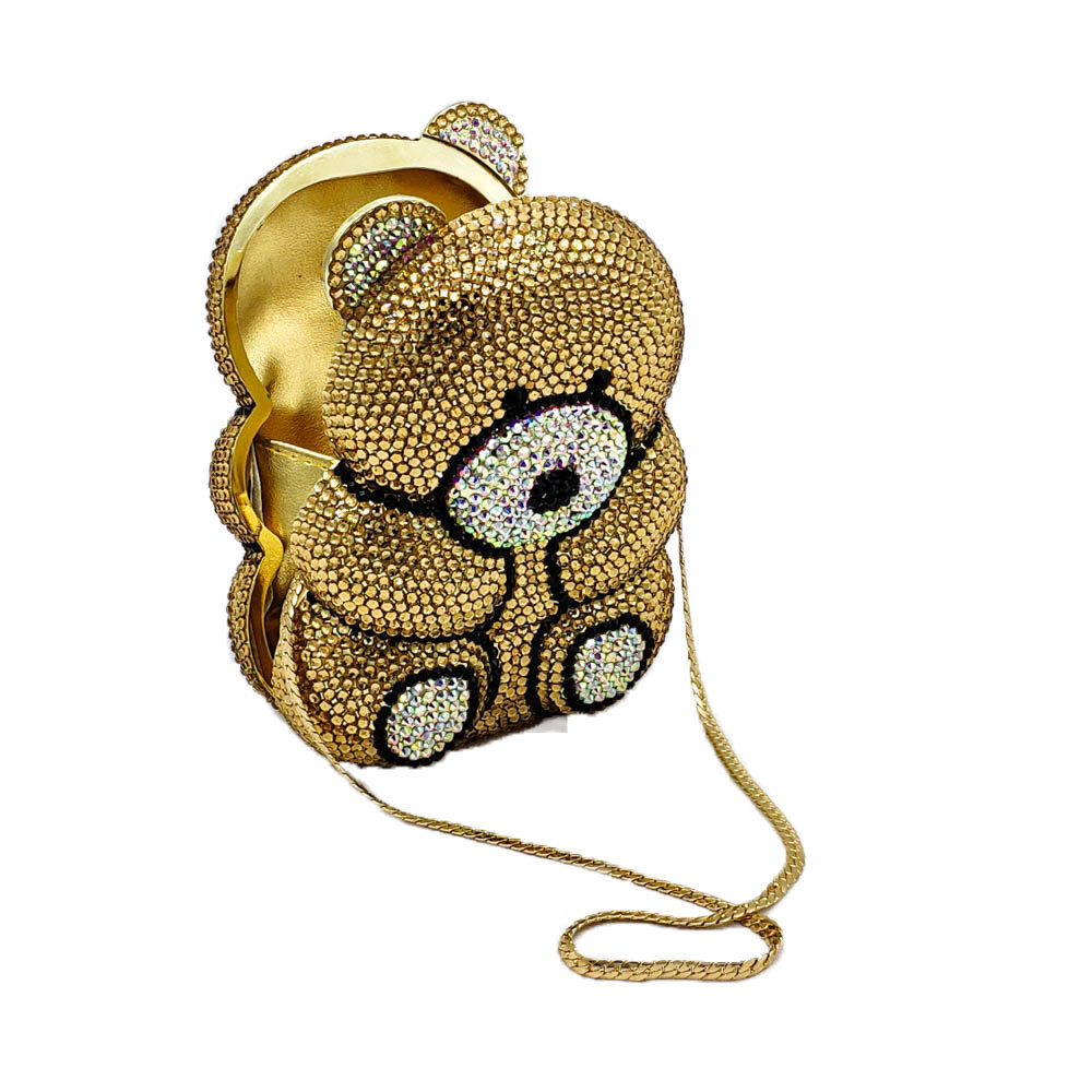 Cute Bear Rhinestone Evening B - Luxury Bags Girls review and price