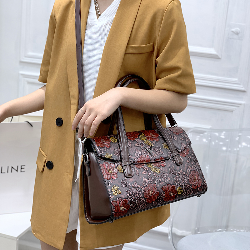 Vintage 3D Embossed Floral Han - Luxury Bags That Are Vegan review and price