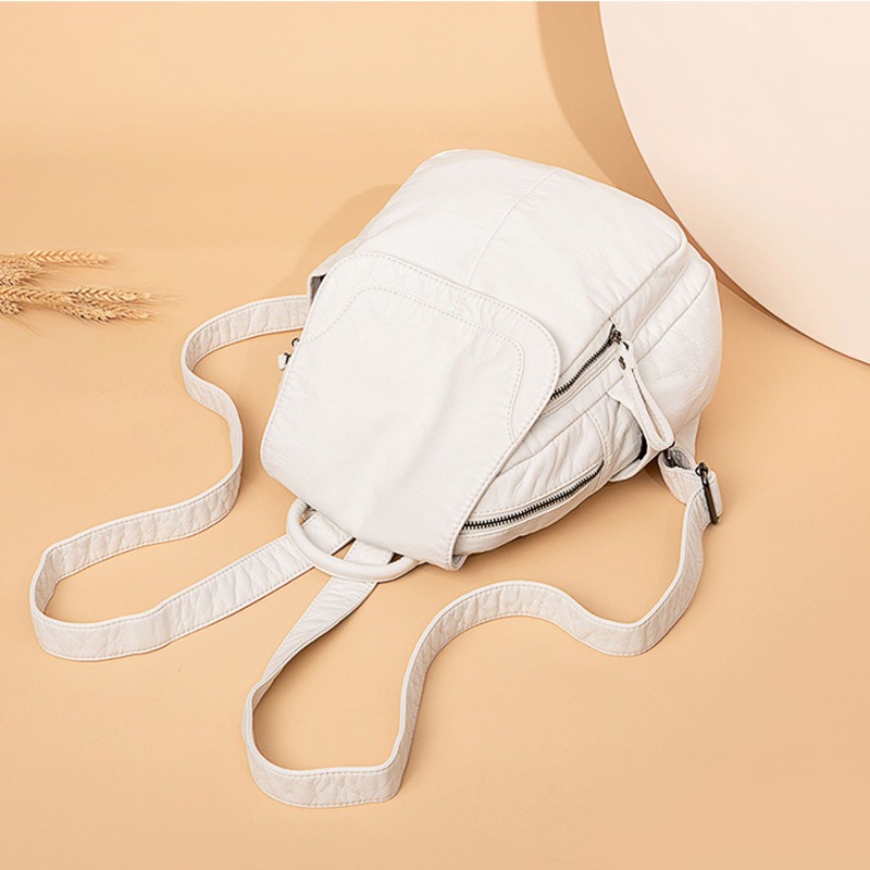 Women's Backpack White Washed  - Luxury Bags White review and price