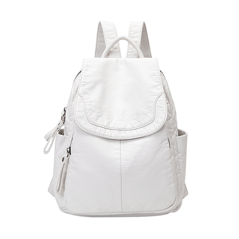 Women's Backpack White Washed  - Luxury Bags White review and price