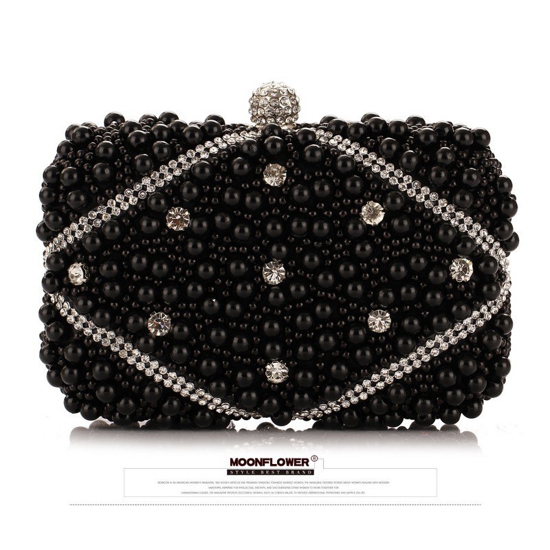 Luxury Crystals Beaded Pearl E - Luxury Bags White review and price
