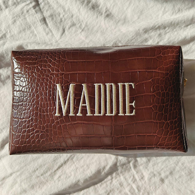Embroidered Croc Makeup Bag Pe - Luxury Bags That Are Vegan review and price