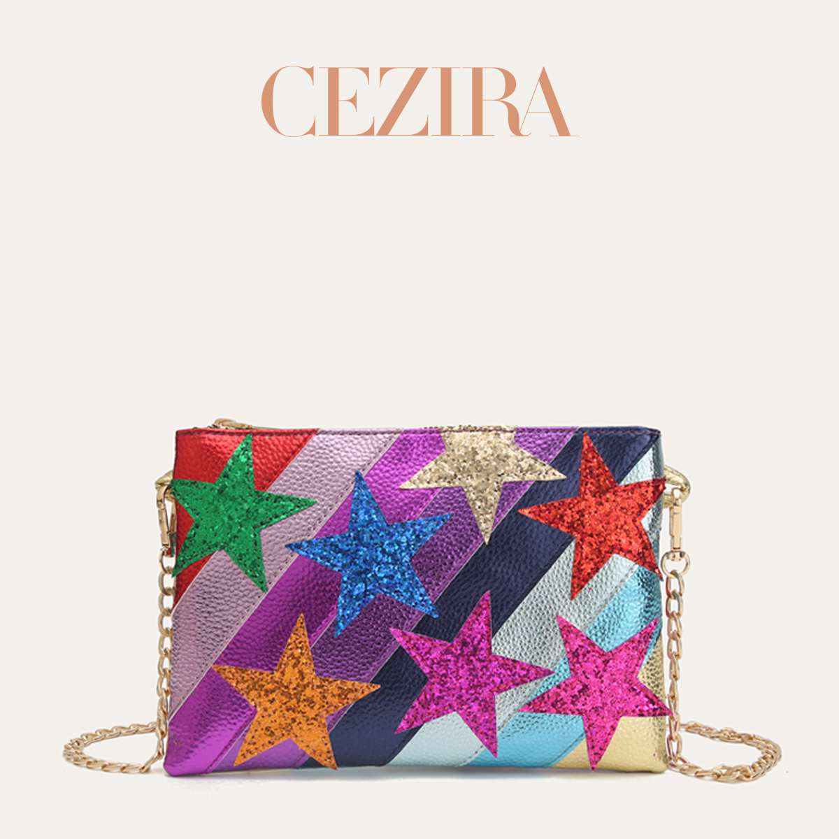 CR Stars Pattern Colorful Stri - Luxury Bags That Are Vegan review and price